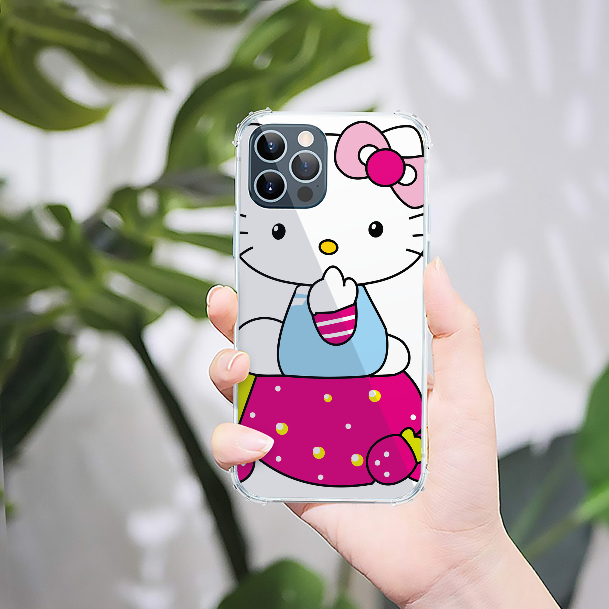 （画像用） Hello Kitty ハローキティ 【iPhone 12シリーズ対応】透明スマホケース（クリアソフトケース）